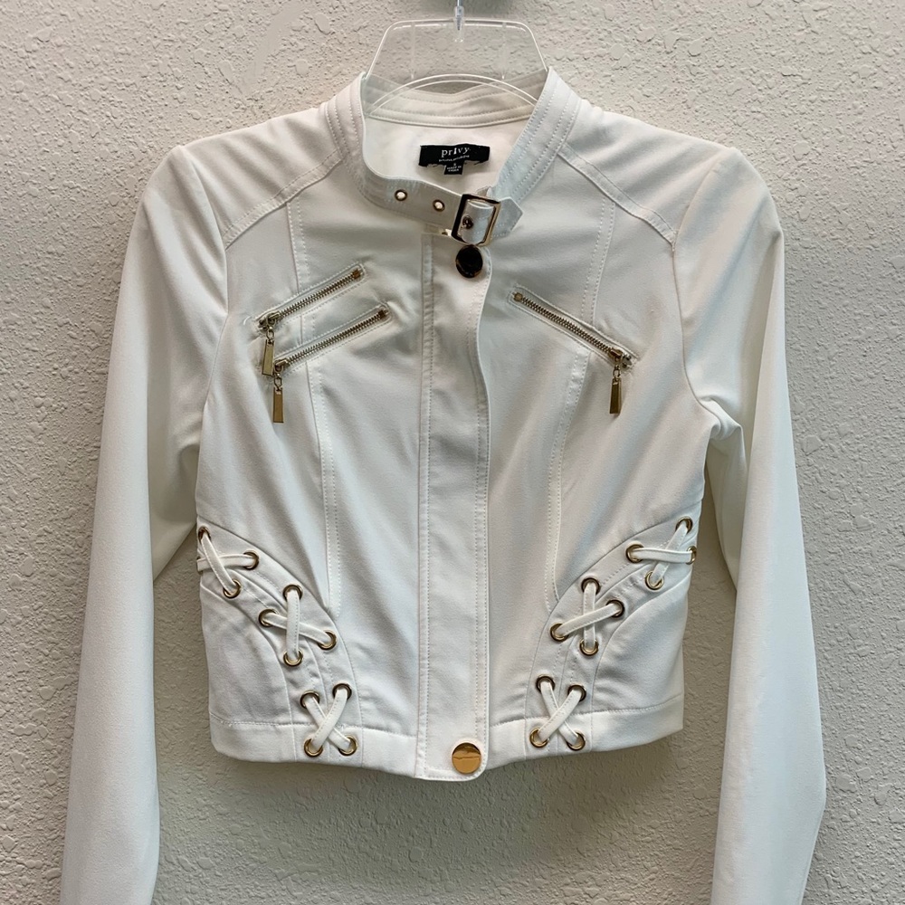 Crop Jacket with Metal Detail